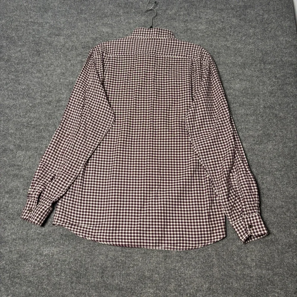 Rodd and Gunn The Hermitage Shirt Mens Large Purple White Gingham Italian Fabric